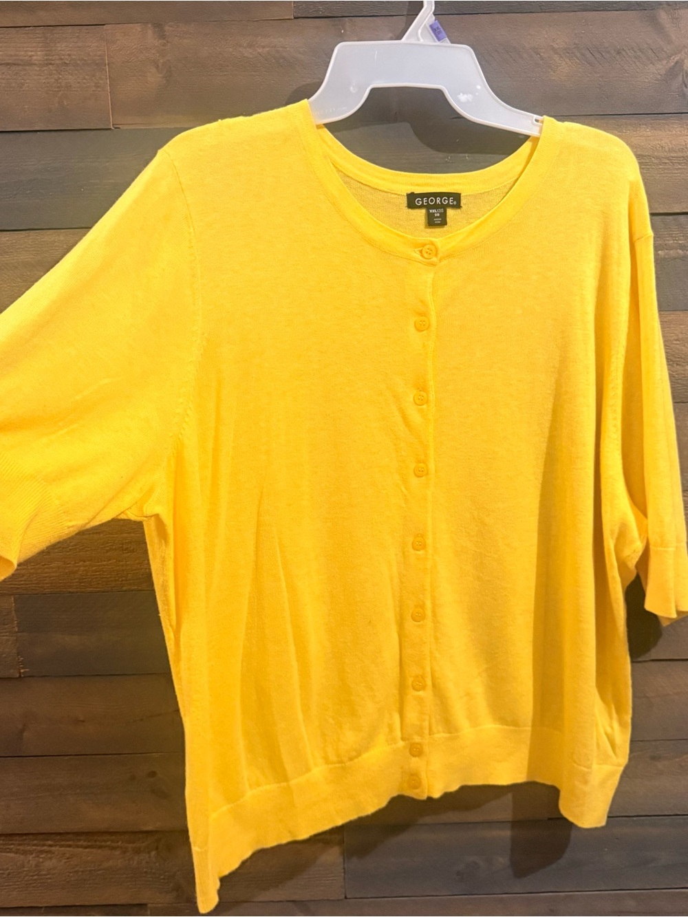 GEORGE women’s yellow button front cardigan sweater NWT XXL